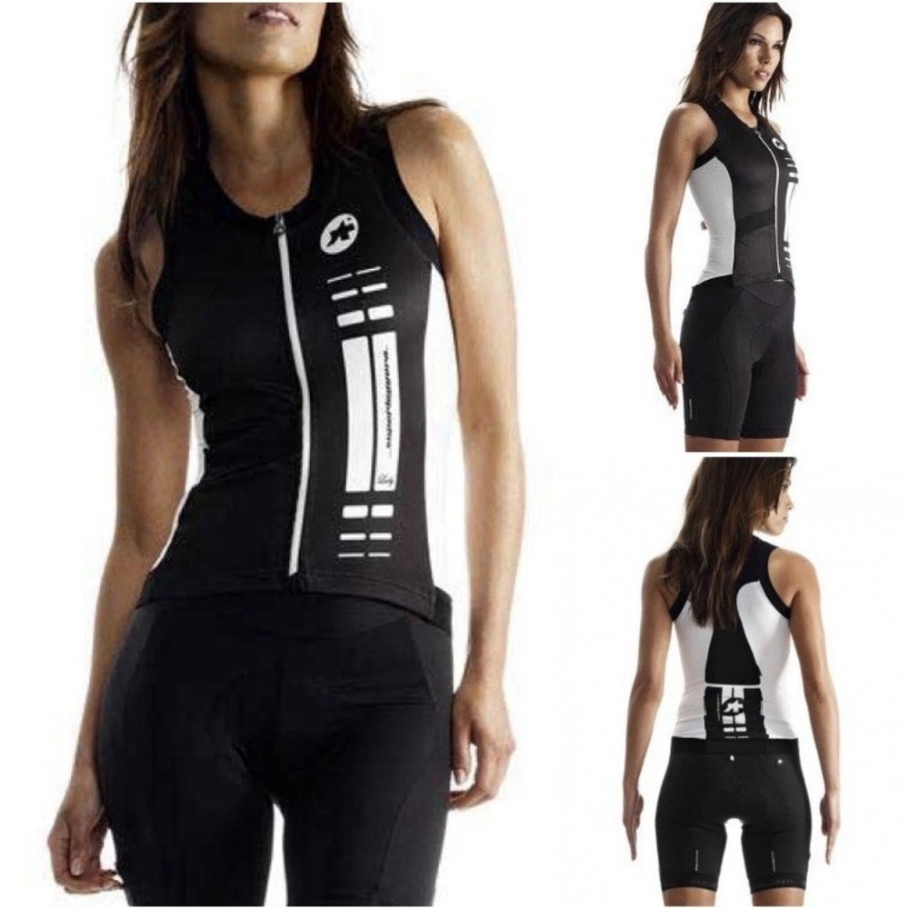 ASSOS NS SUPER LEGGERA LADY SLEEVELESS CYCLING JERSEY BLACK VOLKANGA MEDIUM